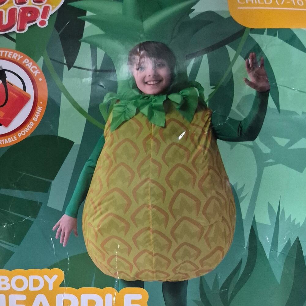 Halloween Costume Inflatable pineapple inflatable Costume Kid Air Blow 7-10 YR